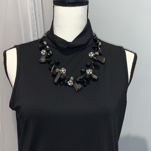 Boutique black sleeveless turtleneck dress size large - Picture 2 of 7